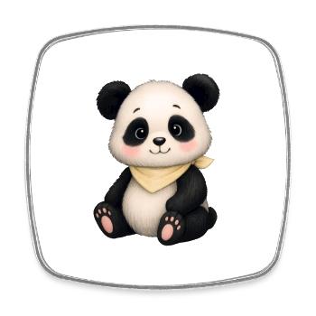 Panda câlin avec écharpe - Magnet carré - blanc - Devant