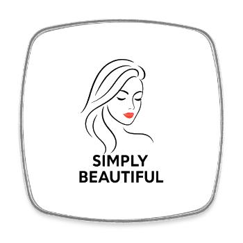 Simply_Beautiful - Viereckiger Kühlschrankmagnet - Weiß - Vorne
