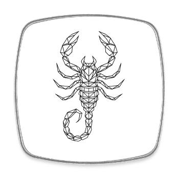 Scorpion - Magnet carré - blanc - Devant