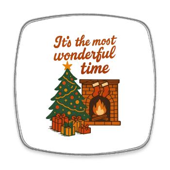 Most wonderful time Xmas Weihnachten Christmas - Viereckiger Kühlschrankmagnet - Weiß - Vorne