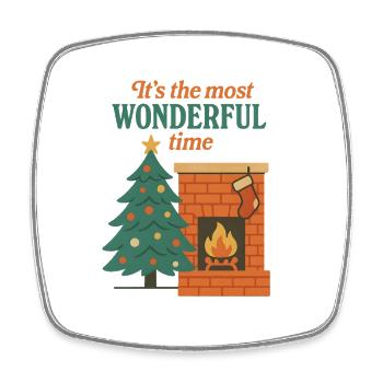 Weihnachten Most Wonderful Time - Viereckiger Kühlschrankmagnet - Weiß - Vorne