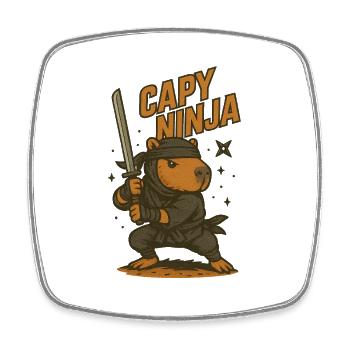 Shadow Capy – Ninja Capybara Shirt ⚔️
 - Viereckiger Kühlschrankmagnet - Weiß - Vorne