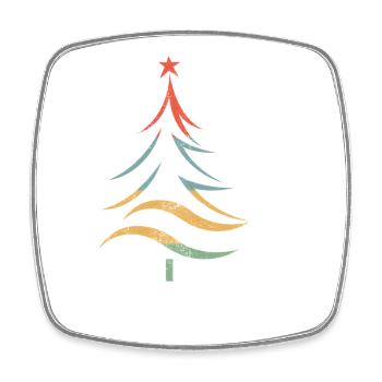 Bunter Weihnachtsbaum Pinselstriche - Viereckiger Kühlschrankmagnet - Weiß - Vorne