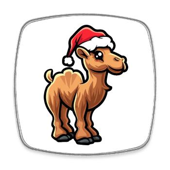 Kamel Weihnachten - Viereckiger Kühlschrankmagnet - Weiß - Vorne