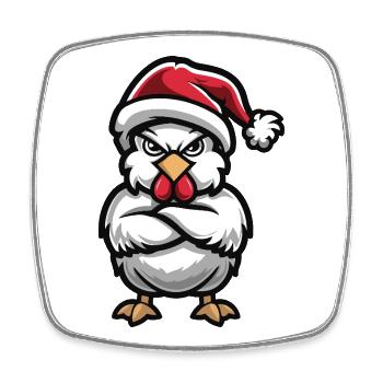 Poulet de Noël - Magnet carré - blanc - Devant