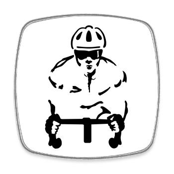 Racer - Square fridge magnet - white - Front