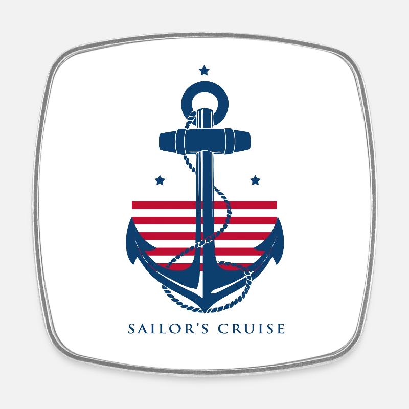 sailor - Square fridge magnet - white