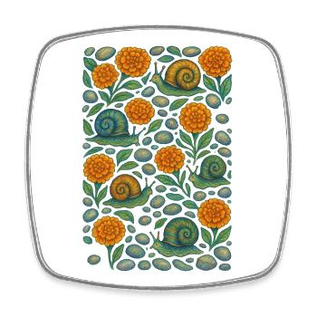 Jardin d’escargots Fleur d’oranger - Magnet carré - blanc - Devant
