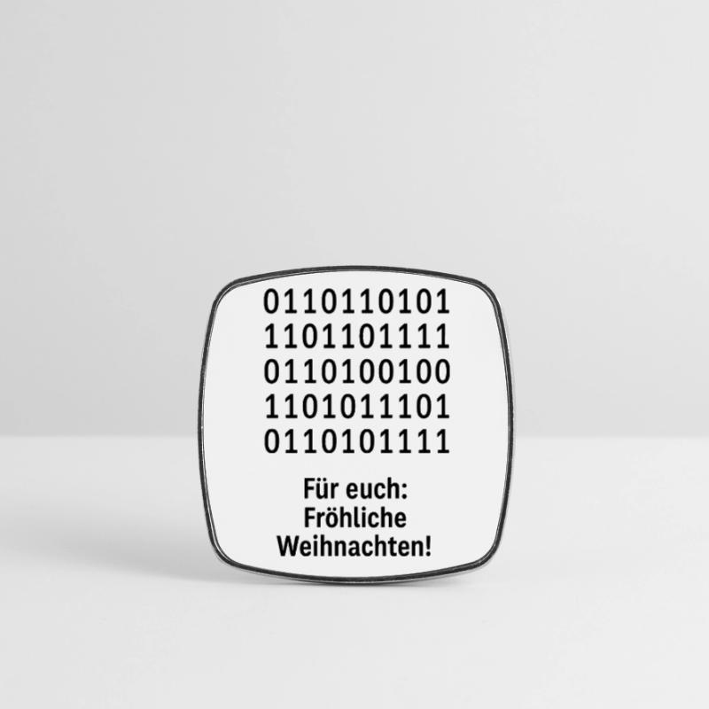 Christmas Code Binary Pattern Square fridge magnet