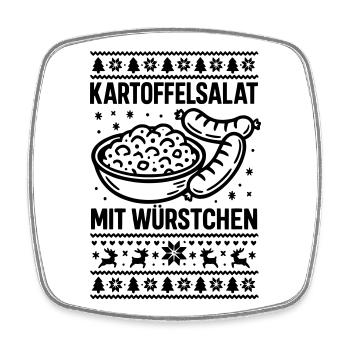 kartoffelsalat würstchen - Viereckiger Kühlschrankmagnet - Weiß - Vorne