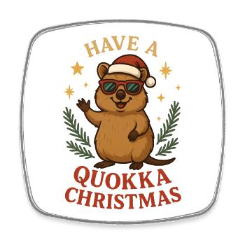 Passez un Noël Quokka - Magnet carré - blanc - Devant