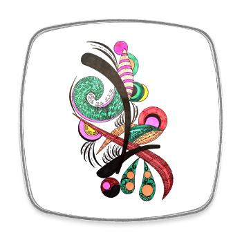 Abstract Color Spirals - Square fridge magnet - white - Front