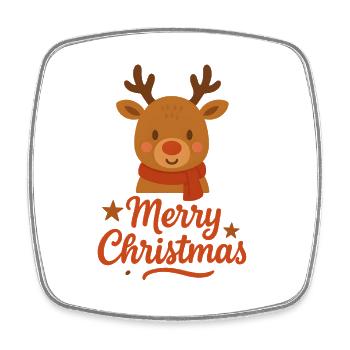 Hirsch Rudolph Frohe Weihnachten süß - Viereckiger Kühlschrankmagnet - Weiß - Vorne