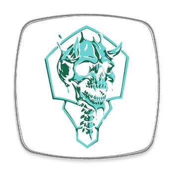 Torn Emerald Skull - Square fridge magnet - white - Front
