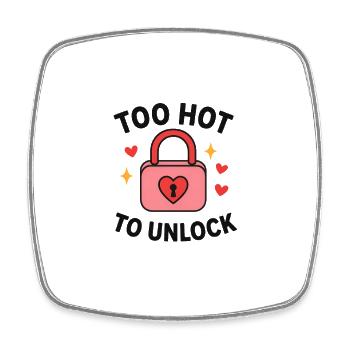 Too Hot to Unlock – Cheeky Lock Design - Square fridge magnet - white - Front