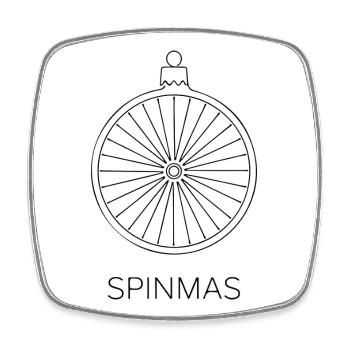 Spinmas Wheel Ornament - Square fridge magnet - white - Front