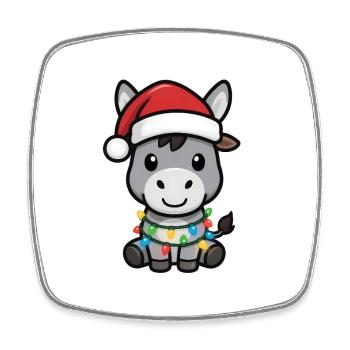 Esel Elfe Xmas Lustiges Weihnachtsgeschen - Viereckiger Kühlschrankmagnet - Weiß - Vorne