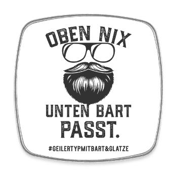 Geiler Typ Mit Bart Und Glatze Bartträger Vollbart - Viereckiger Kühlschrankmagnet - Weiß - Vorne