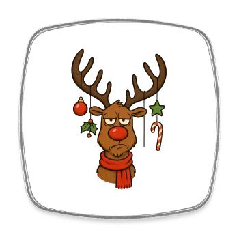Weihnachten Rudolf Rentier - Viereckiger Kühlschrankmagnet - Weiß - Vorne