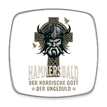 Hammersbald - Dieu viking drôle de l’impatience - Magnet carré - blanc - Devant