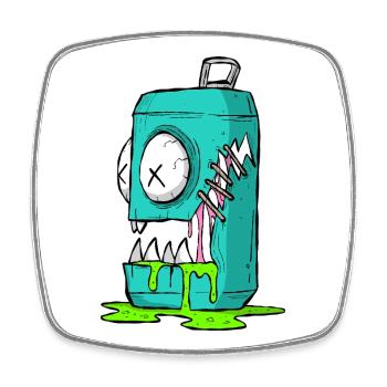 Monster Dose Cartoon Comic - Viereckiger Kühlschrankmagnet - Weiß - Vorne