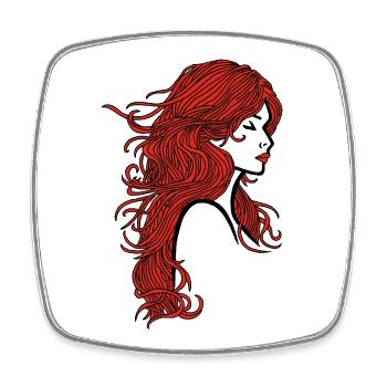 Pretty girl with red hair - Square fridge magnet - white - Front