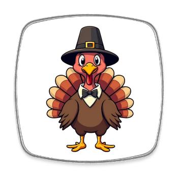 Thanksgiving Lustiger Thanksgiving Truthahn - Viereckiger Kühlschrankmagnet - Weiß - Vorne