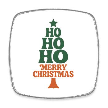 Hohoho Hippie 70s Retro Christmas - Square fridge magnet - white - Front