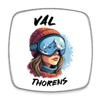 Val Thorens Ski 3 Vallées Haute Station Europe - Magnet carré - blanc - Devant