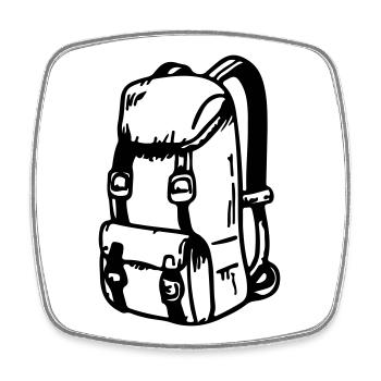 Backpack Symbol Camping Travel - Square fridge magnet - white - Front