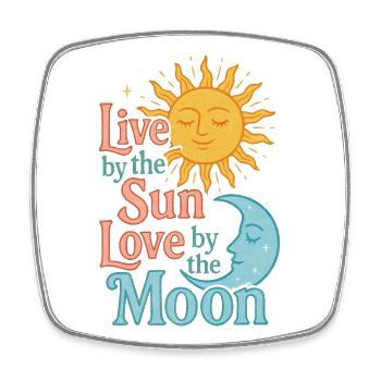 Citation de l’harmonie Soleil Lune - Magnet carré - blanc - Devant