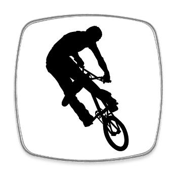 Bicyclette - Magnet carré - blanc - Devant