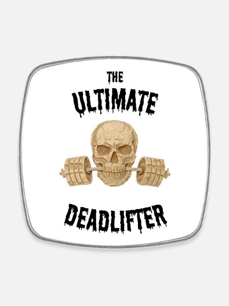 Skull gym - Square fridge magnet - white