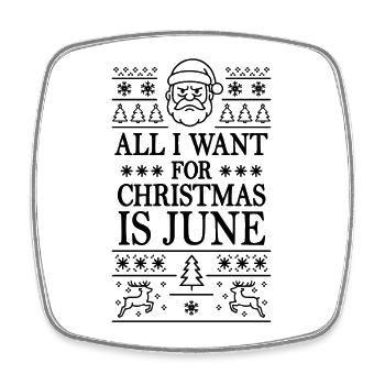 Ugly Christmas - Square fridge magnet - white - Front