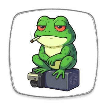 Frosch Entspann dich mit einer Zigarette - Viereckiger Kühlschrankmagnet - Weiß - Vorne