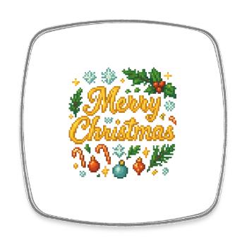 Joyeux Noël Rétro Gaming - Magnet carré - blanc - Devant