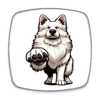 Chiens bergers blancs bergers - Magnet carré - blanc - Devant