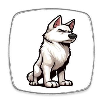 Chiens bergers blancs bergers - Magnet carré - blanc - Devant