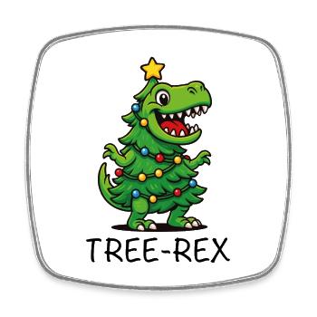Tree-Rex – Cute Cartoon Dino - Square fridge magnet - white - Front