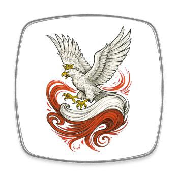 Drapeau épique de l’aigle polonais, cadeau - Magnet carré - blanc - Devant