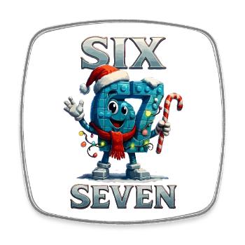 67 Six Seven Italian meme Weihnachten Meme - Viereckiger Kühlschrankmagnet - Weiß - Vorne