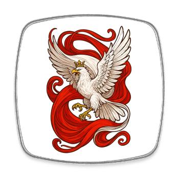 Drapeau épique de l’aigle polonais, cadeau - Magnet carré - blanc - Devant
