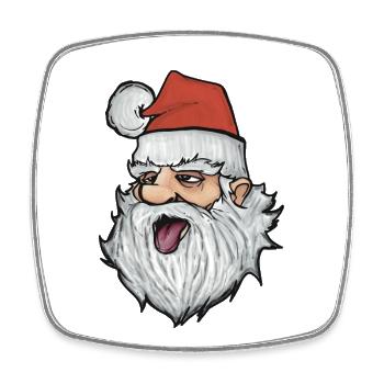 Funny Santa Claus with red cap - Square fridge magnet - white - Front