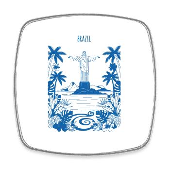 Christ Rio Tropical Island Blue - Magnet carré - blanc - Devant
