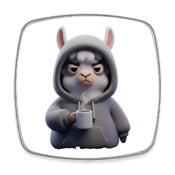 Funny alpaca motif for morning grouches - Square fridge magnet - white - Front
