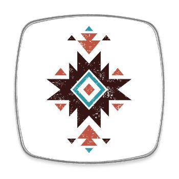 Boho-Diamant-Emblem - Viereckiger Kühlschrankmagnet - Weiß - Vorne