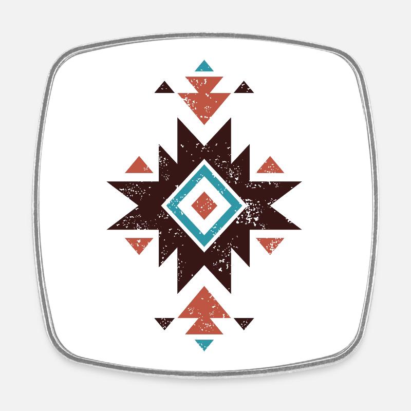 Boho Diamond Emblem - Square fridge magnet - white