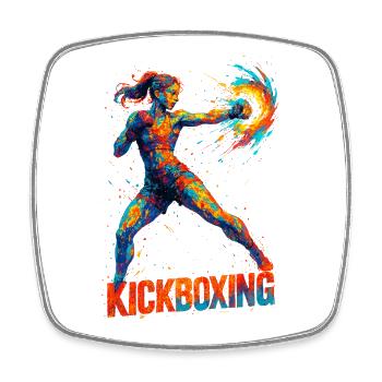 Kickboxerin cool abstrakt Power Kickboxen Geschenk - Viereckiger Kühlschrankmagnet - Weiß - Vorne