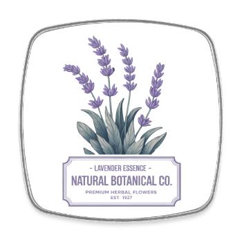 Essence de lavande – Étiquette Vintage Botanique - Magnet carré - blanc - Devant