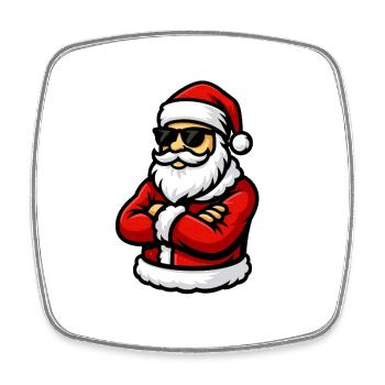 Cool Santa with sunglasses - Square fridge magnet - white - Front